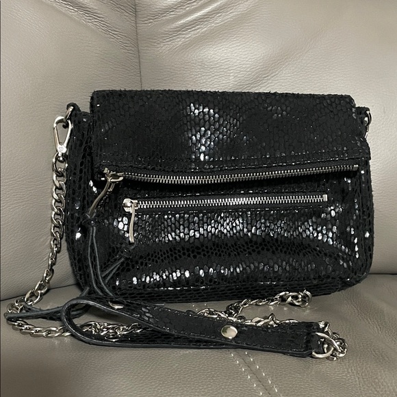 SORIAL NEW YORK Black Embossed Snake Women's Crossbody Bag - Picture 3 of 8